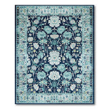 Navy Peony Floral Persian Area Rug