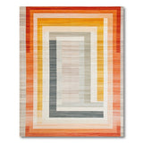 Sunset Orange Nested Frames Geometric Area Rug