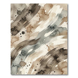 Sweeping Watercolor Abstract Rug in Brown Tan