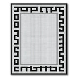 Black and White Black White Greek Key Border Area Rug