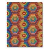 Rainbow Concentric Hexagon Geometric Area Rug
