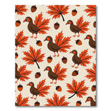 Whimsical Thanksgiving Turkey Acorn Leaves Rug