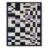 Purple Black Geometric Abstract Area Rug