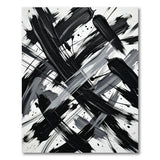 Abstract Area Bold Black Brush Stroke Abstract Area Rug