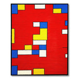 Bold Red Geometric Multi-Color Area Rug