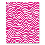 Pink Vibrant Pink Wavy Lines Area Rug