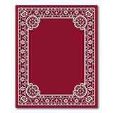 Crimson Persian Border Area Rug with Ornate Floral Frame