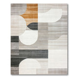 Grey Modern Grey Geometric Abstract Area Rug