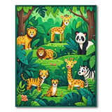 Cute Jungle Animals Kids Cartoon Rug