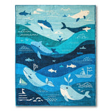 Whimsical Whale Ocean Kids Area Rug