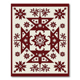 Red Snowflake Starburst Geometric Rug