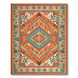 Bold Orange Teal Southwestern Geometric Area Rug