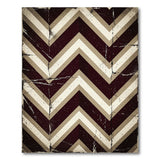 Distressed Vintage Chevron Area Rug in Maroon Beige
