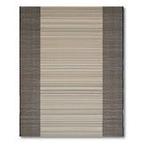 Black Chevron Border Beige Striped Area Rug