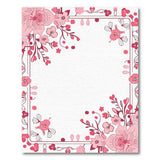 Romantic Pink Floral Frame Area Rug