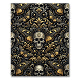 Gold Skull Butterfly Vintage Area Rug