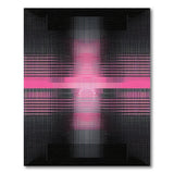 Pink Pink Black Geometric Grid Area Rug