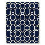 Navy Octagon Geometric Lattice Rug