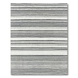 Bold Black White Striped Woven Geometric Modern Rug