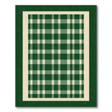 Green Plaid Check Area Rug