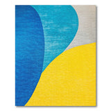 Abstract Blue Teal Yellow Area Rug