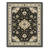 Gold and Silver Black Gold Traditional Persian Area Rug