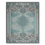 Blue and Teal Teal Medallion Persian Area Rug