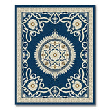 Blue and Teal Navy Blue Persian Mandala Area Rug