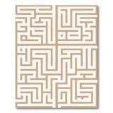 Beige and Neutral Beige Maze Labyrinth Area Rug