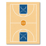 Geometric Modern Basketball Court Outline Area Rug