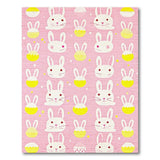 Cute Pink Bunny Easter Egg Kids Area Rug