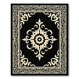 Traditional Persian Ornate Black White Persian Medallion Area Rug