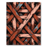Distressed Red Crisscross Plank Area Rug