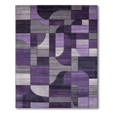 Geometric Modern Purple Gray Geometric Abstract Area Rug