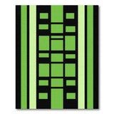 Green Green Geometric Block Modern Area Rug