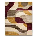 Abstract Curved Geometric Modern Area Rug