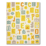 Yellow Alphabet Kids Cartoon Area Rug