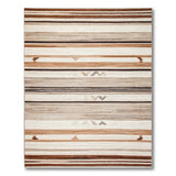 Brown Tan Striped Heritage Tribal Area Rug