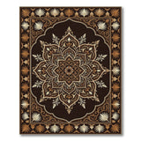 Maroon Gold Mandala Traditional Persian Area Rug