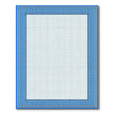 Denim Blue Bordered White Mesh Area Rug