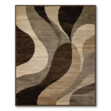 Brown and Tan Abstract Brown Swirl Area Rug