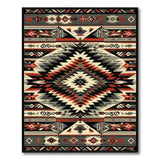 Bold Red Diamond Southwestern Geometric Rug