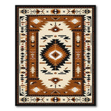 Washable Southwestern Geometric Tribal Area Rug - Low Pile, Non-Slip, Pet Friendly