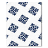 Navy Geometric Tile Motif Area Rug
