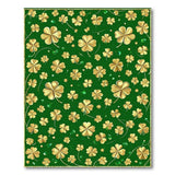 Floral Vintage Green Emerald Green Golden Shamrock Area Rug