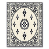 Traditional Persian Black and White Ornate Black Medallion Persian Area Rug