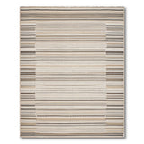 Beige and Neutral Beige Geometric Striped Woven Area Rug