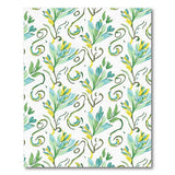 Swirling Teal Green Leaves Area Rug