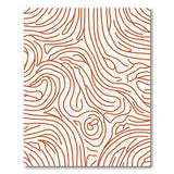 Abstract Orange Wave Area Rug