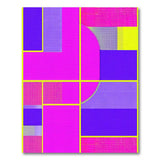 Vibrant Purple Pink Yellow Geometric Area Rug